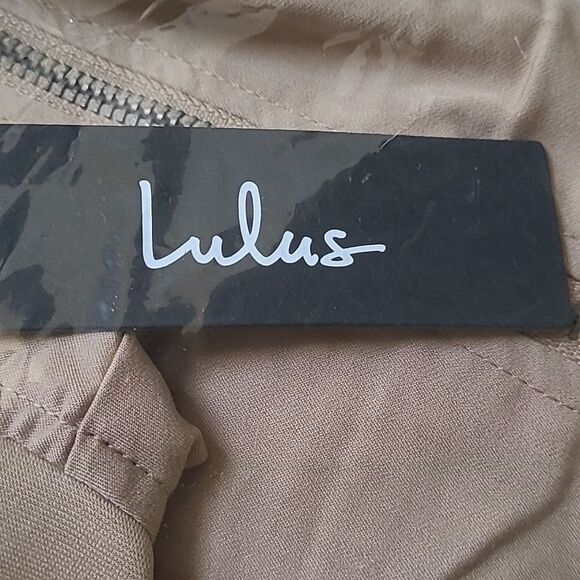 Lulu’s Modern Cutie Light Brown Zip-Front Drawstring Dress W/ Pockets XL NWT - Picture 8 of 8